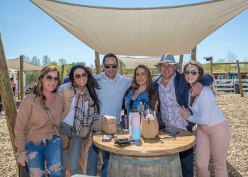 Guests enjoying The Backyard at Baiting Hollow Farm Vineyard