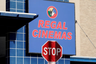 A Regal Cinemas is closed due to the outbreak of coronavirus in Arlington, Virginia