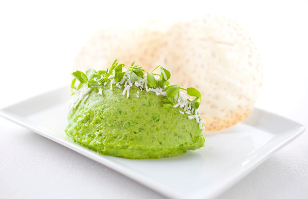 The Halyard Chef Stephan Bogardus's English Pea Hummus Credit: Courtesy The Halyard at Sound View Greenport