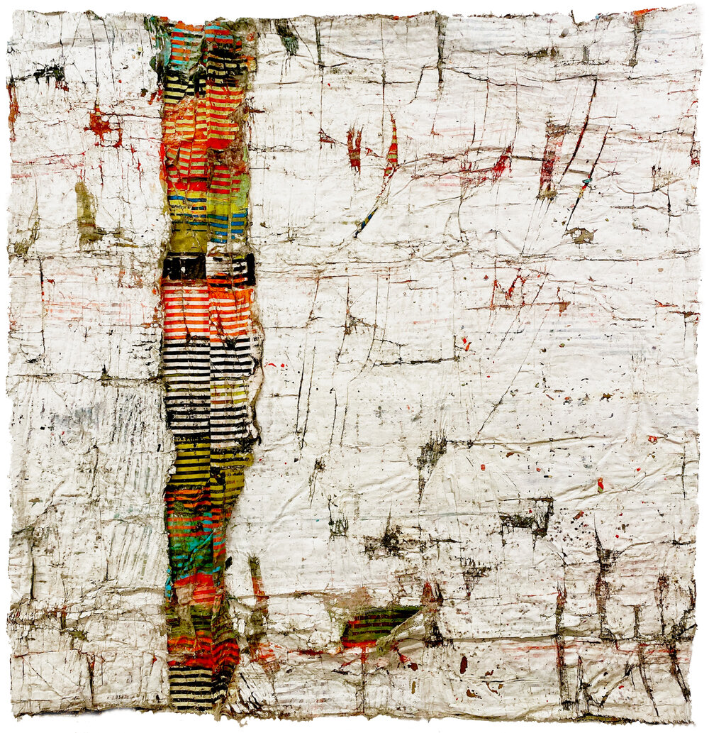 Jeffrey Terreson, Open Closure, Oils and Gauze on Wood Panel, 44x45 inches