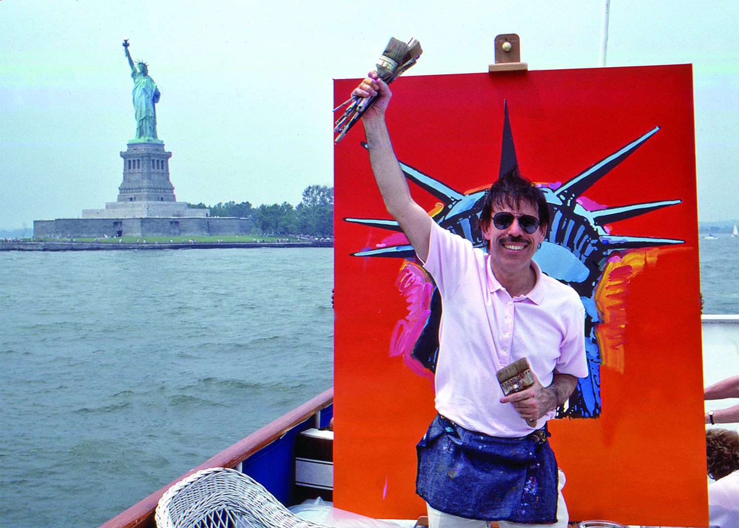 Peter Max paints Statue of Liberty