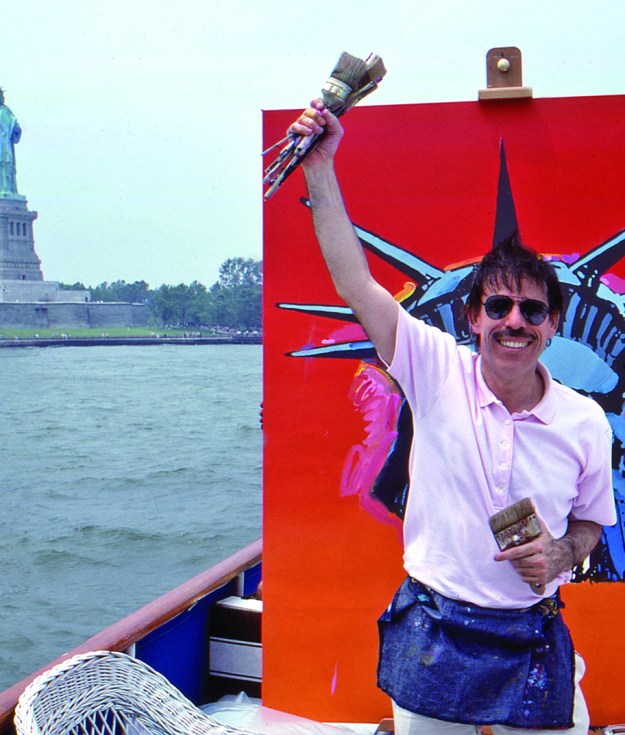 Peter Max paints Statue of Liberty