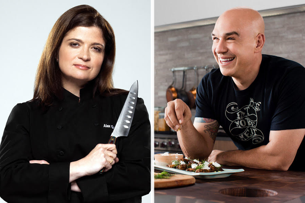 Alex Guarnaschelli and Michael Symon, tentatively scheduled to host Old Stove Pub dinners in July