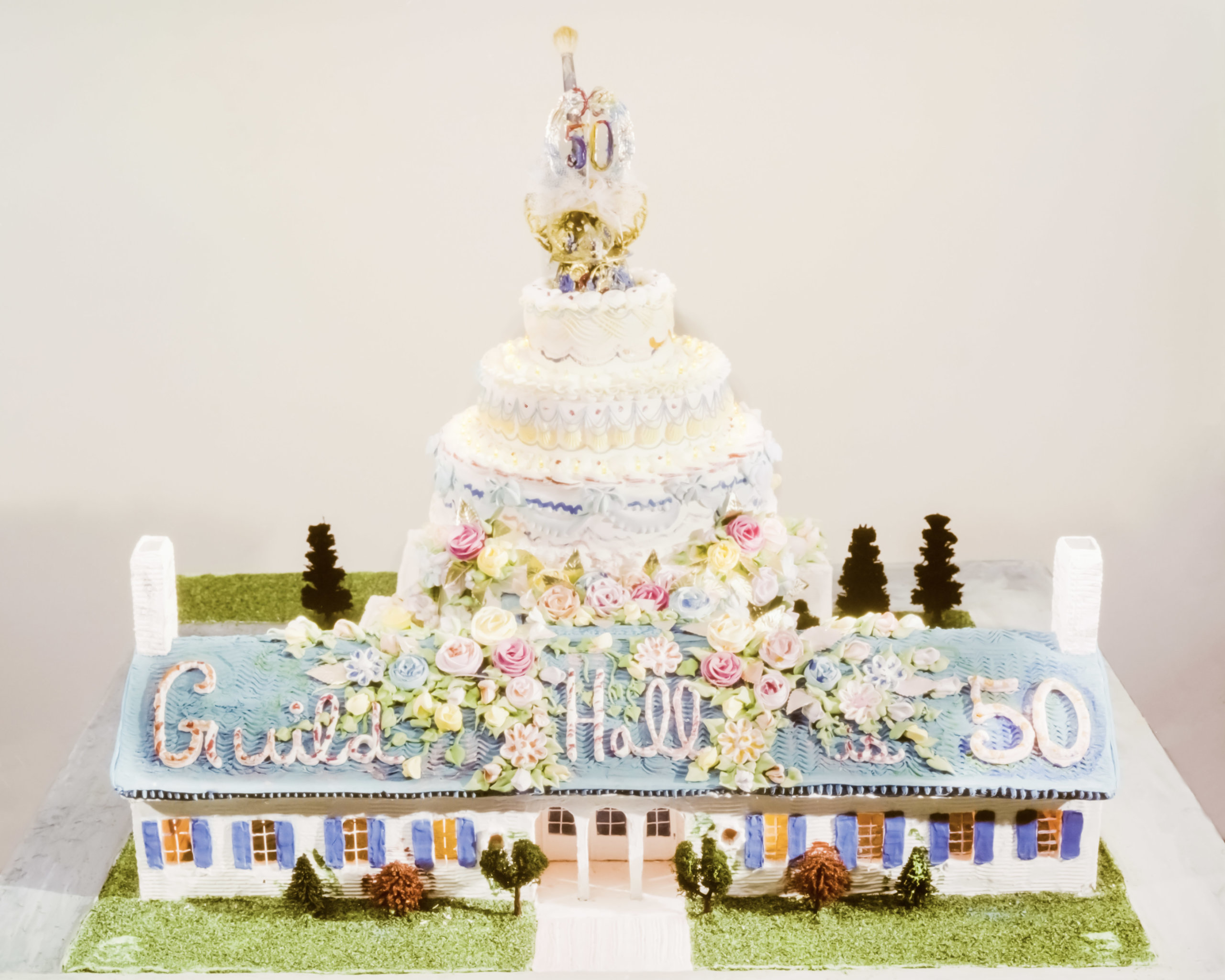 Larry Rivers' birthday cake sculpture for Guild Hall's 50th