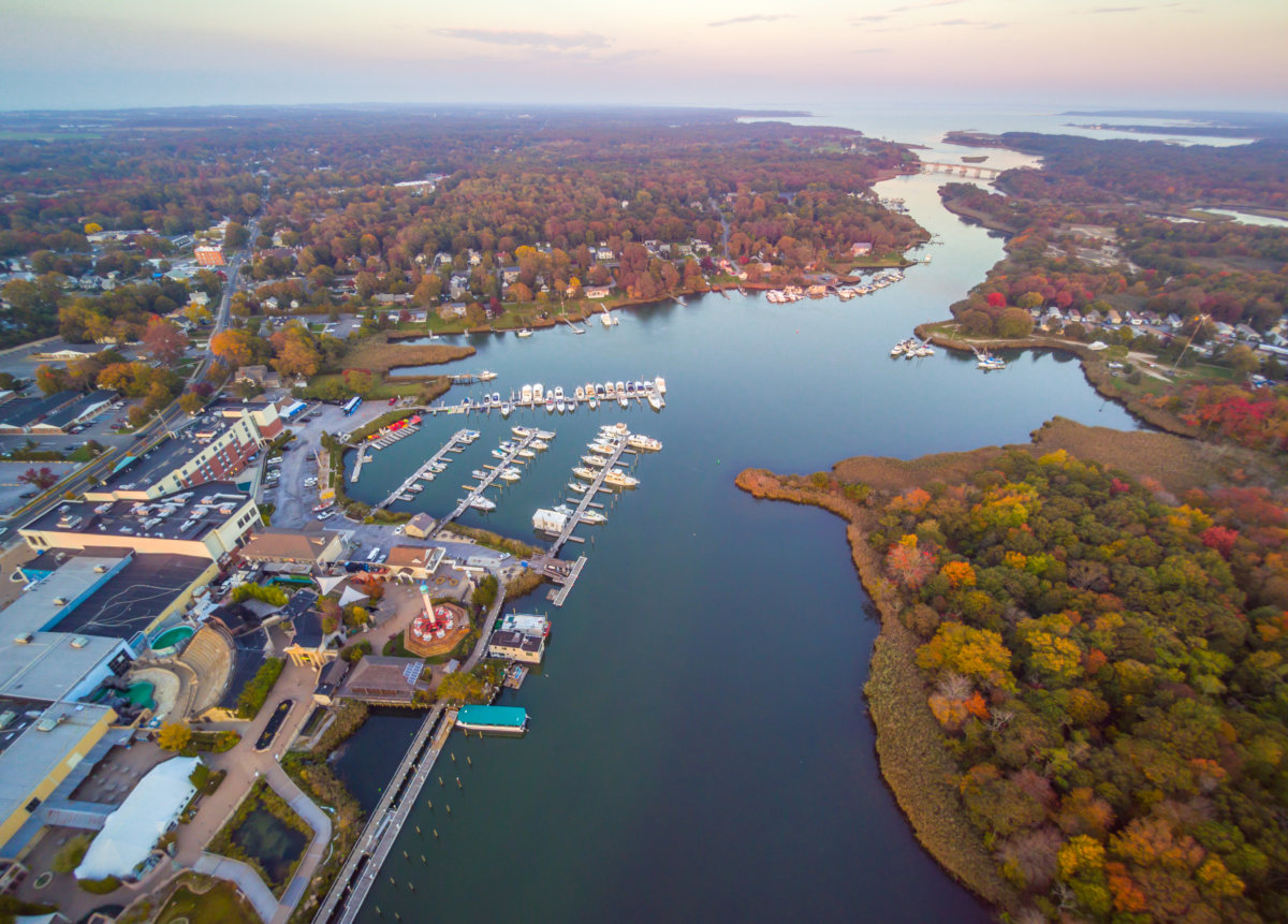 Peconic River in Riverhead at the mouth of Peconic Bay