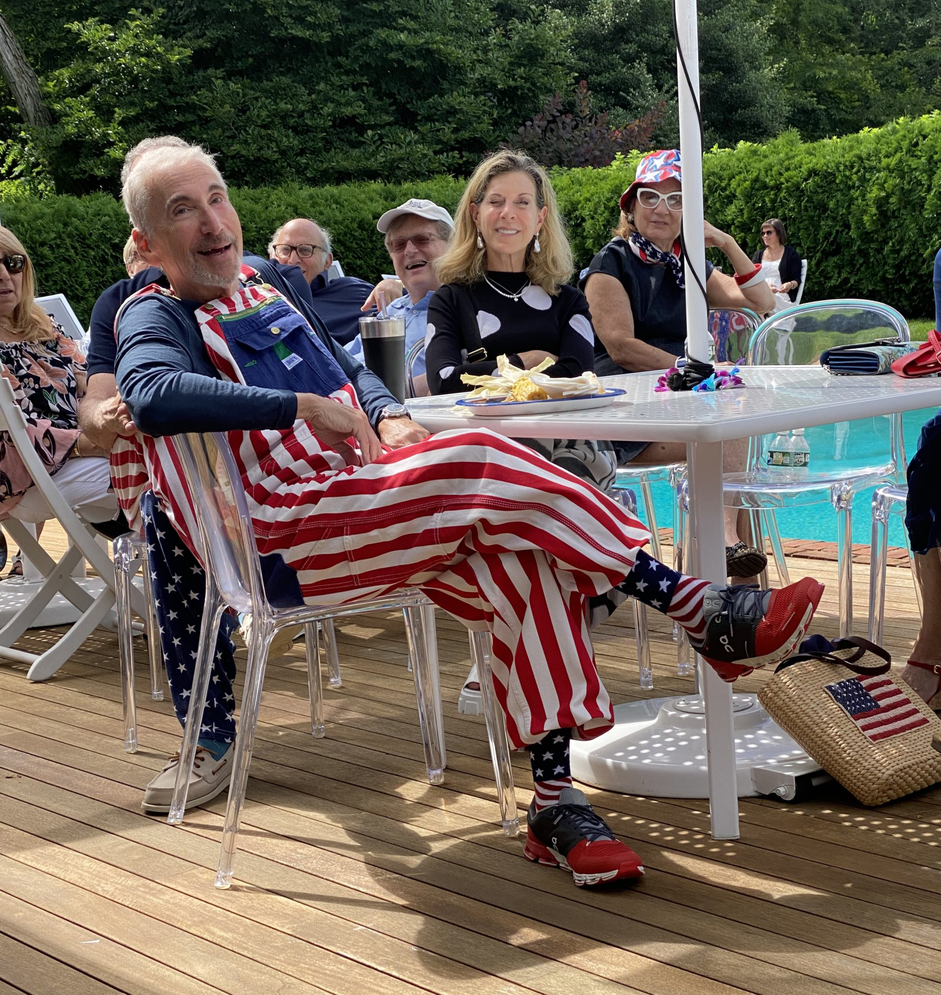 Jerry Levin in red white and blue for July 4