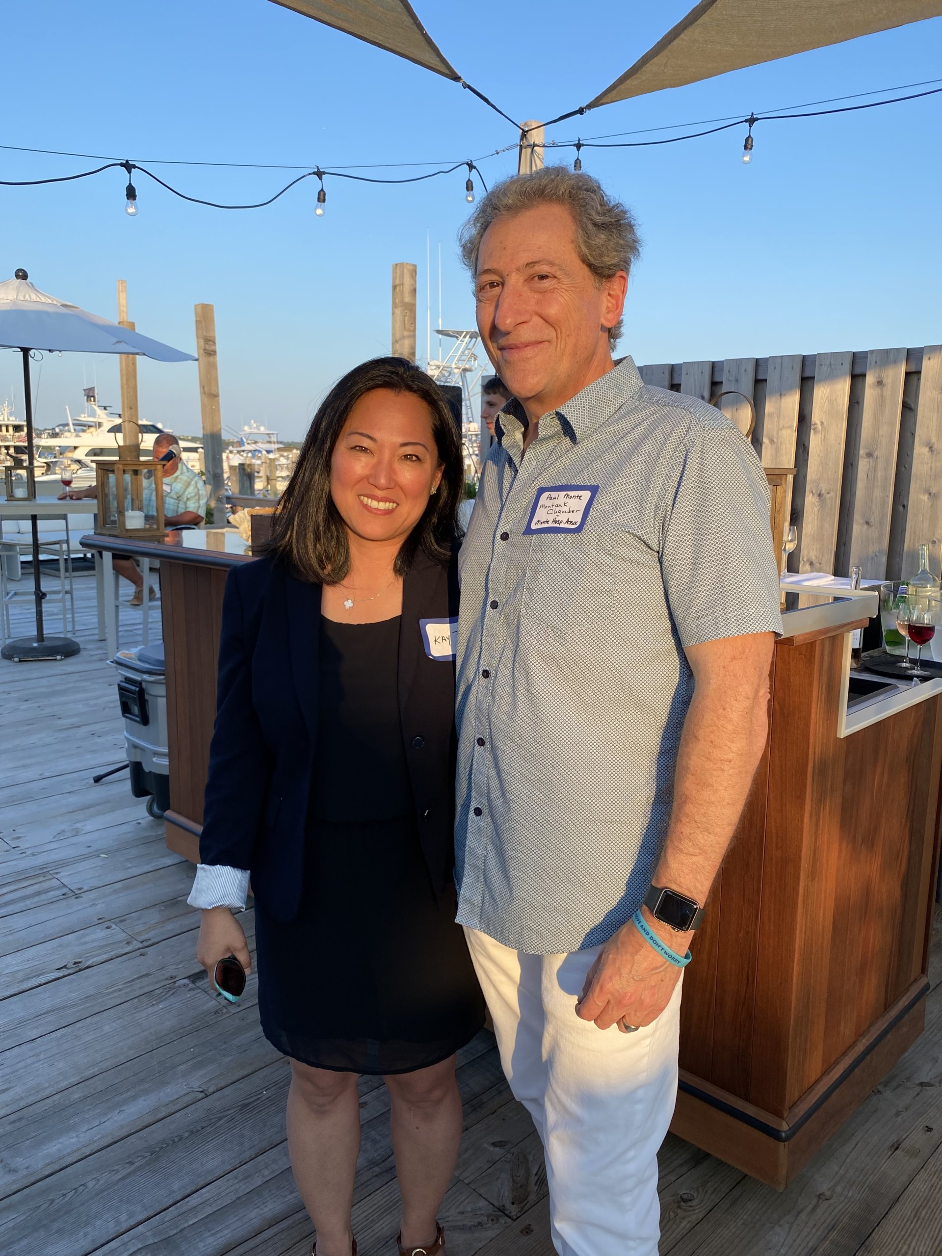 Kay Tyler, the executive director of the Montauk Chamber of Commerce, and Board President Paul Monte