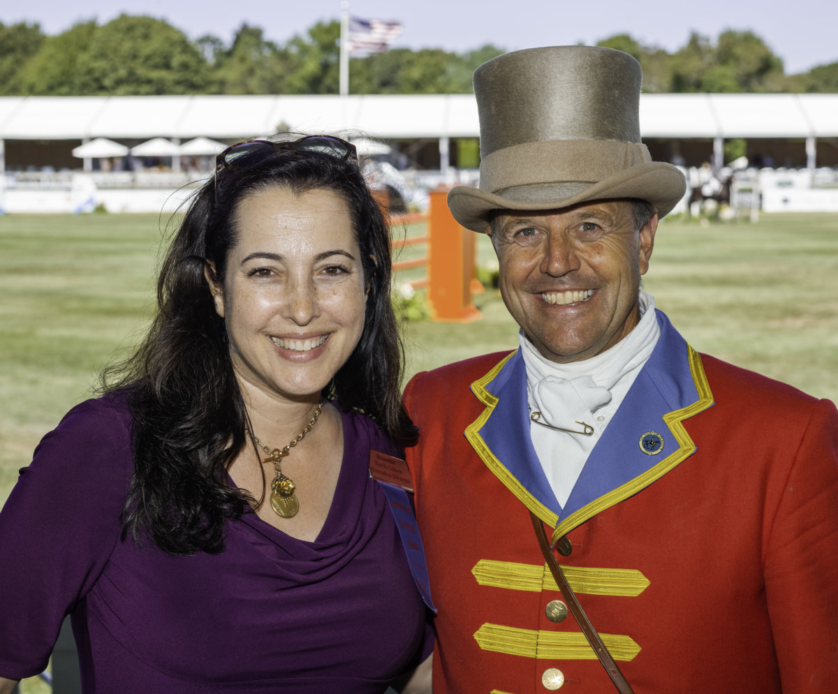 Shanette Barth Cohen and Ringmaster Alan Keeley at the Hampton Classic