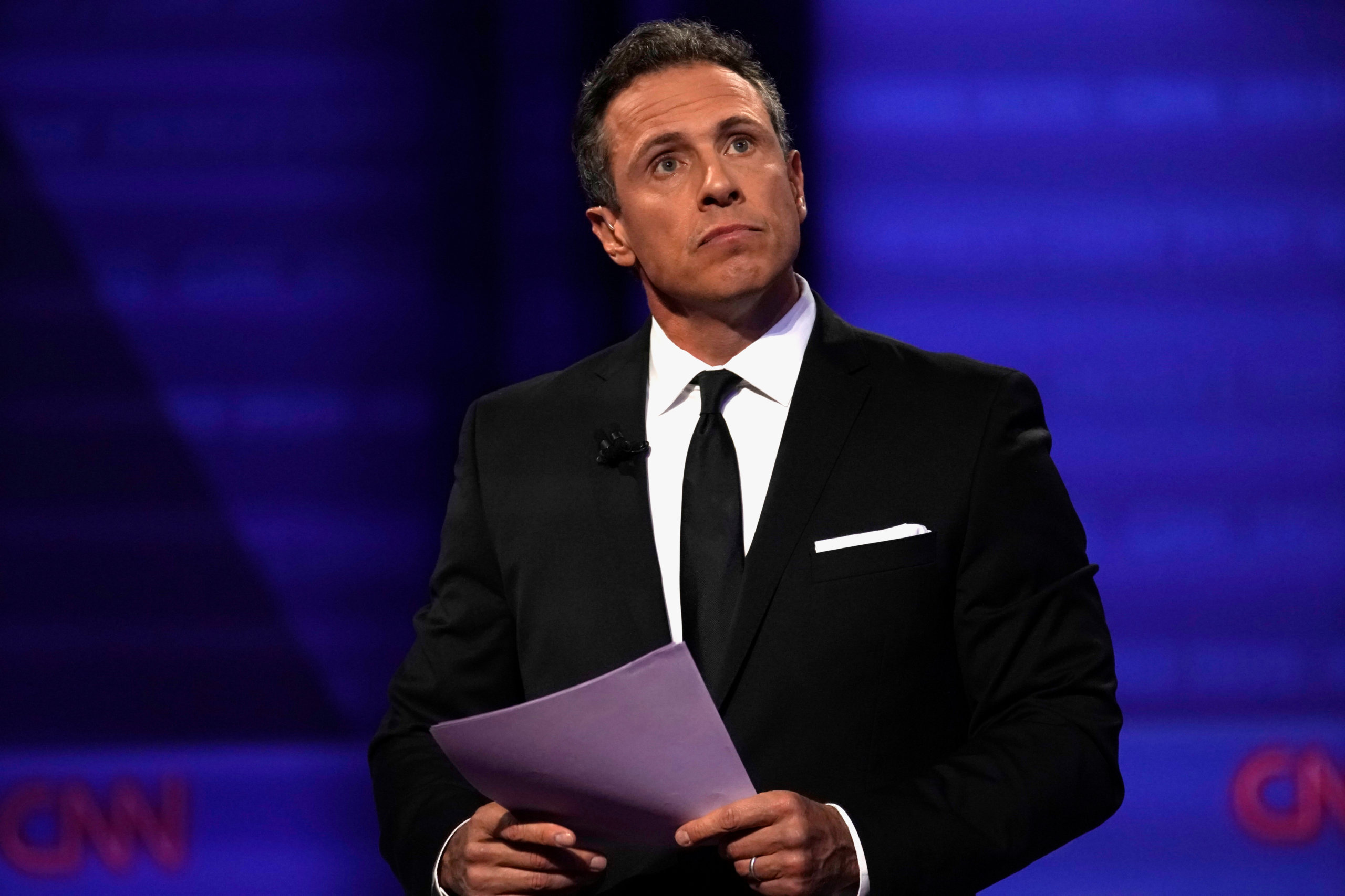 CNN's Chris Cuomo during a televised town hall with Democratic 2020 U.S. presidential candidate Senator Elizabeth Warren (D-MA) dedicated to LGBTQ issues in Los Angeles, California, U.S. October 10, 2019