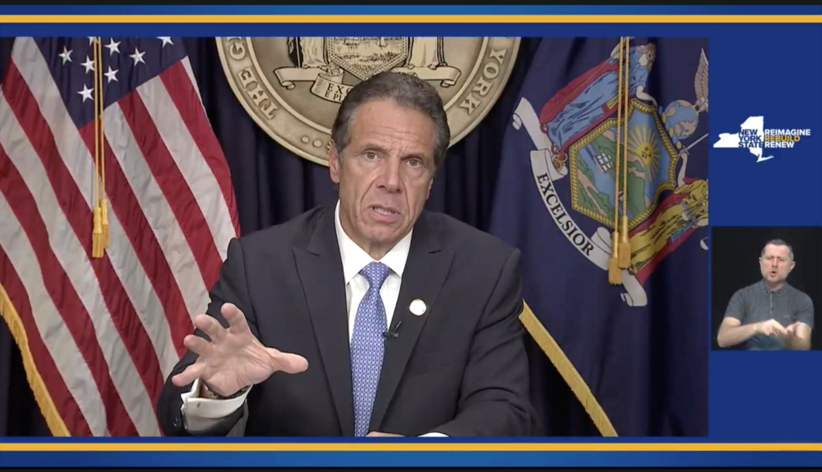 New York Governor Andrew Cuomo makes a statement as he announces he will resign in this screen grab taken from a video released by the Office of the NY Governor, in New York, U.S., August 10, 2021. Office of Governor Andrew M. Cuomo/Handout via REUTERS THIS IMAGE HAS BEEN SUPPLIED BY A THIRD PARTY.