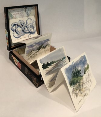 Box art by Barbara Maslen for 2021 East End Hospice Box Art Auction