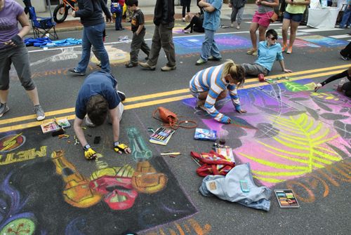 Fun at a past Mosaic Street Painting Festival