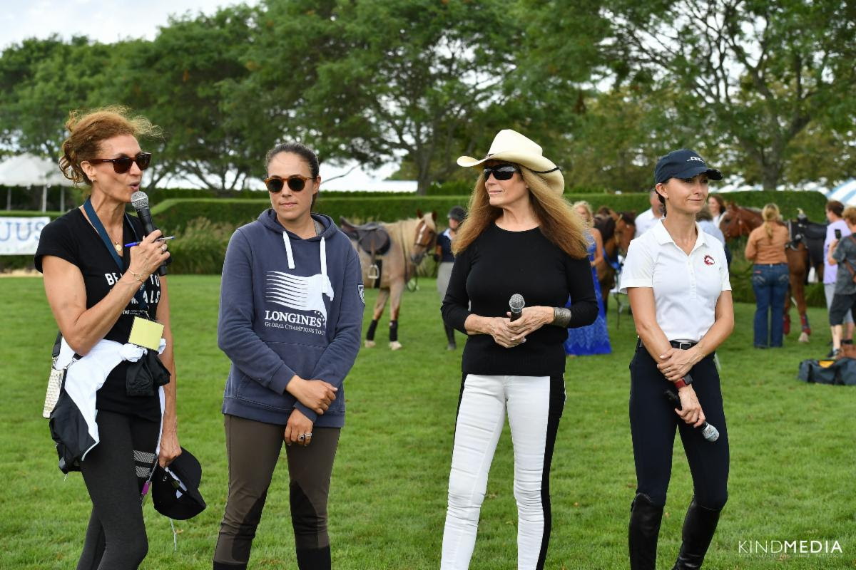 Grand Prix riders Georgina Bloomberg and Brianne Goutal-Marteau joined Animal Adoption Day in support of equine rescues