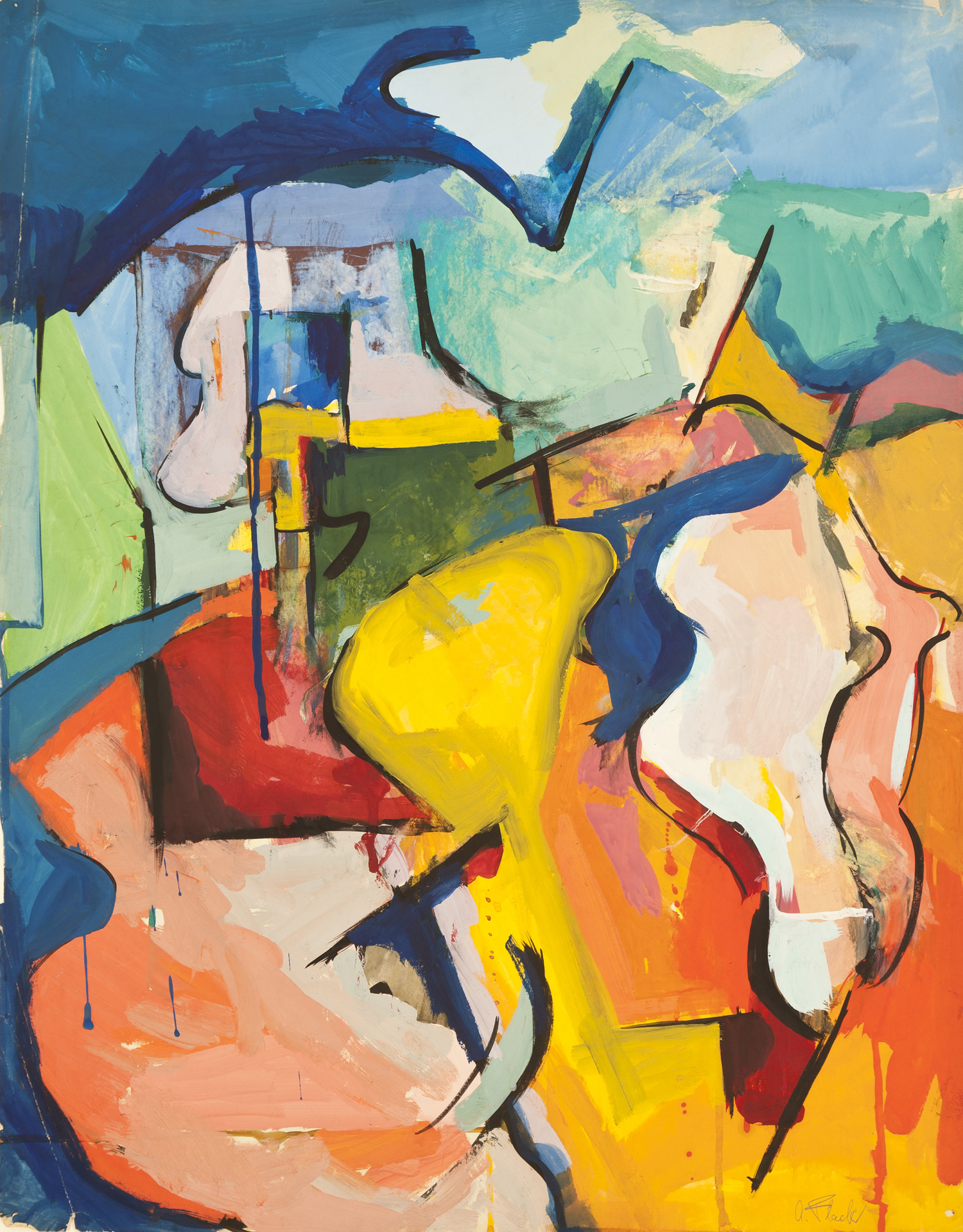 Hollis Taggart, Audrey Flack, Passages, 1951, Gouache on paper, 23 3_4 x 18 1_2 inches (60.3 x 47 cm)