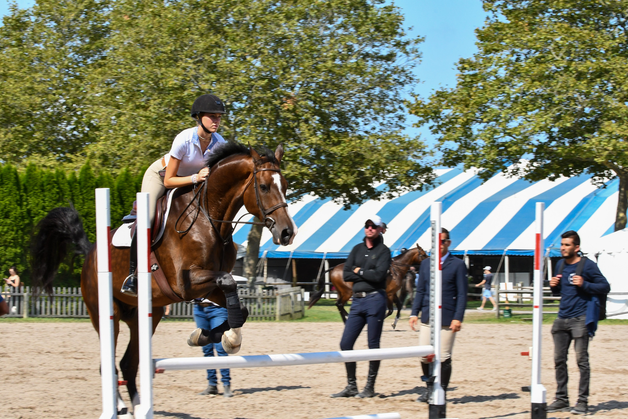 Samantha O'Brien jumping - she will compete at the Hampton Classic