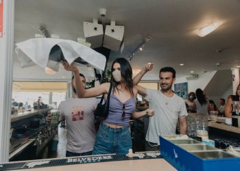 Kendall Jenner and Zach Erdem get the party going at 75 Main