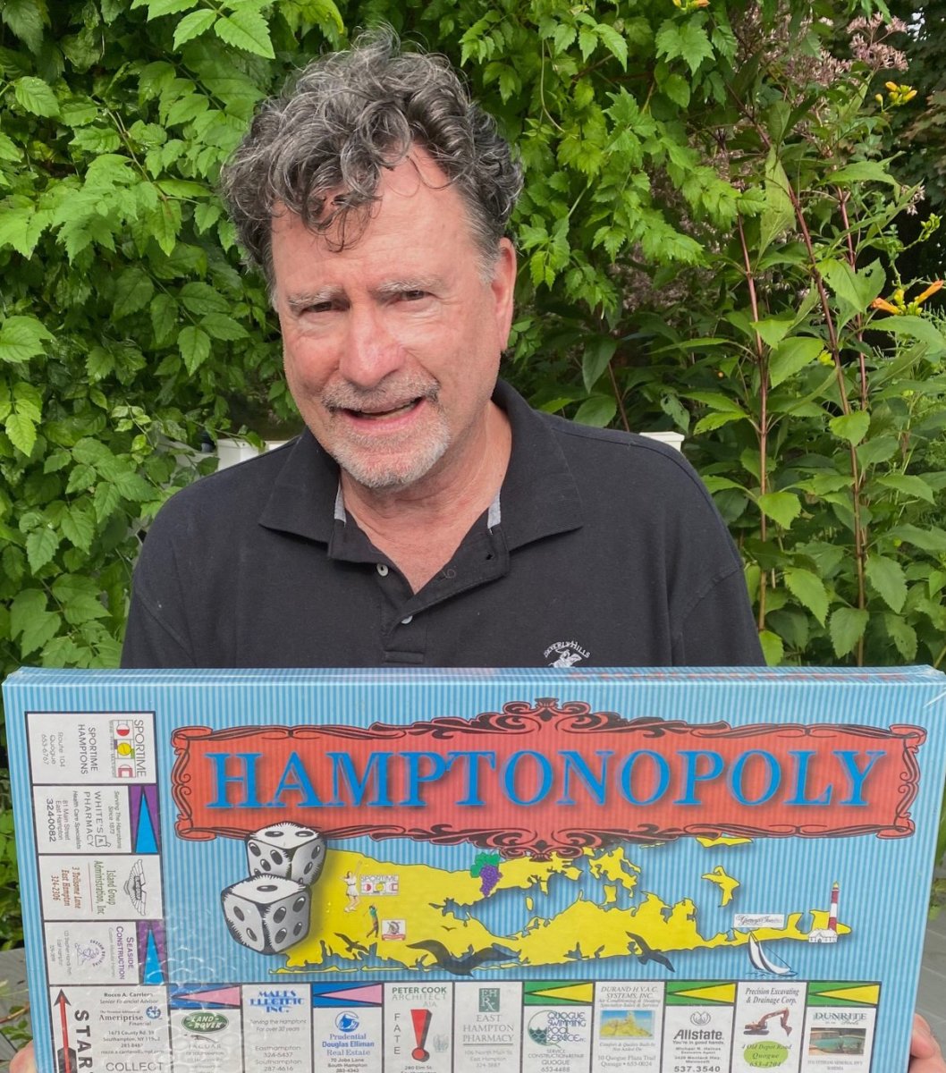Matt Senie displays his Hamptonopoly