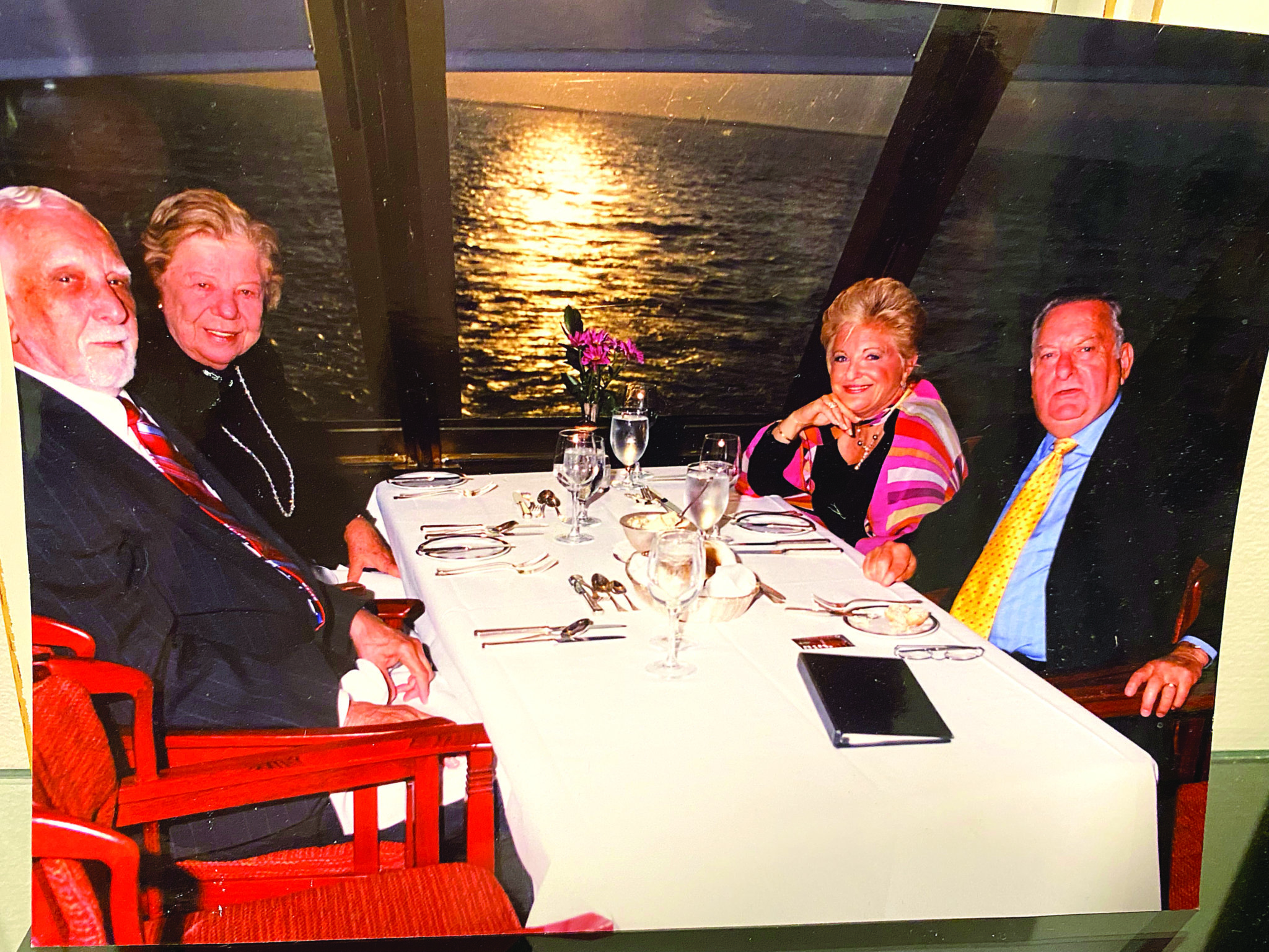 Dearest friend Claire with husband Mel and me with my late husband Stu on a Baltic cruise.