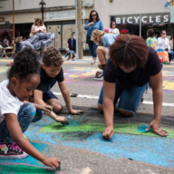Kids love the Riverhead Mosaic Street Painting Festival on the North Fork