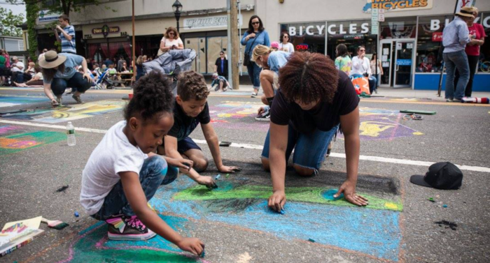 Kids love the Riverhead Mosaic Street Painting Festival on the North Fork