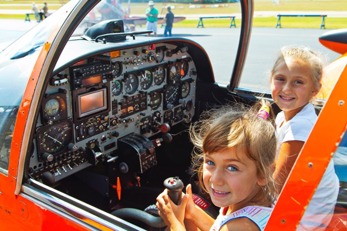 Kids experience the wonder of aviation at the East Hampton Aviation Association Just Plane Fun Day at East Hampton Airport