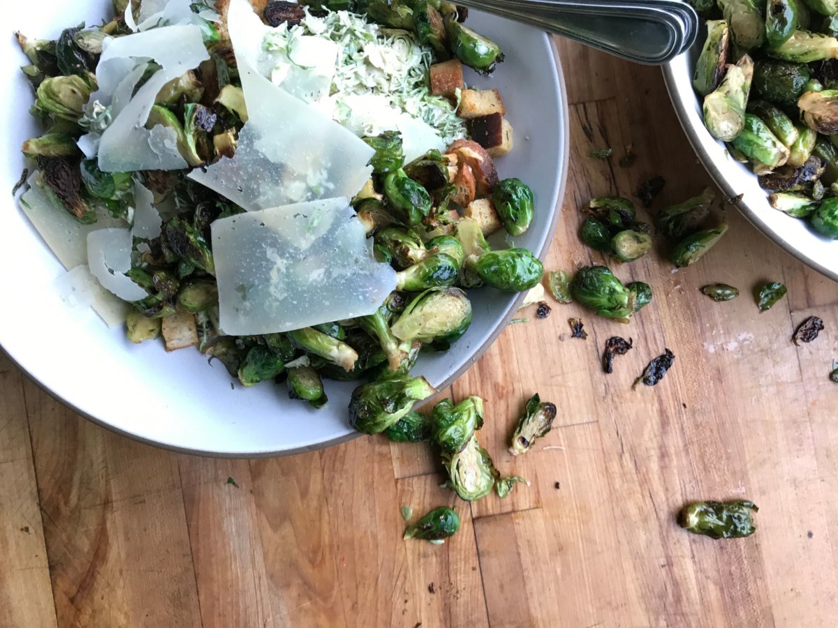 Recipe Brussels Sprouts Two Ways in Caesar Salad Style
