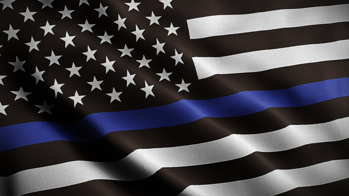 An American flag symbolic of support for law enforcement,usa flag