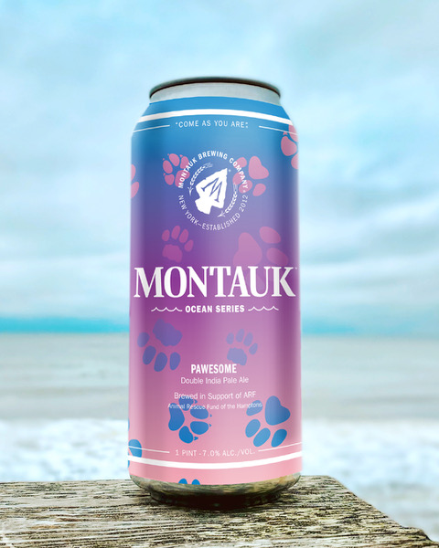 Each can of Montauk Brewing Co.'s "Pawesome" beer helps the animals of ARF