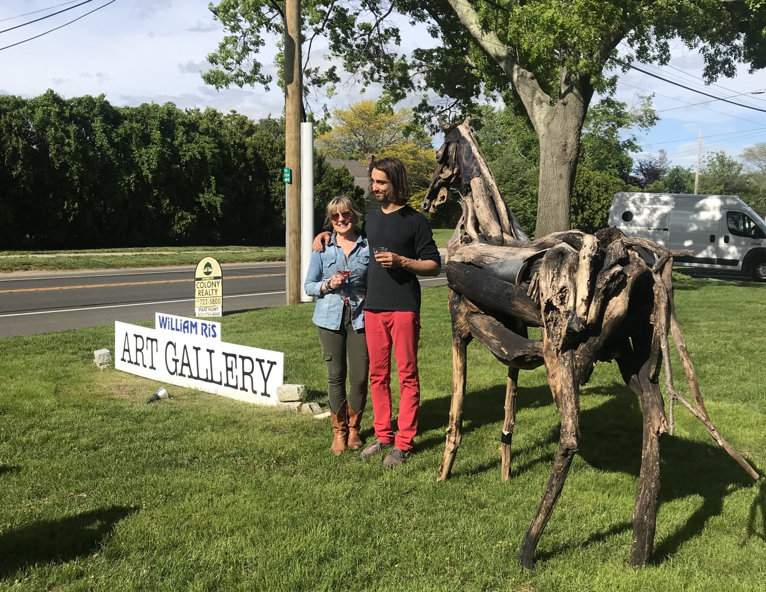 Mary Cantone and Franco Cuttica at the sculpture's 2019 unveiling