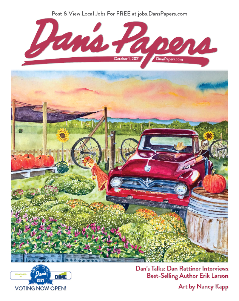 October 1, 2021 Dan's Papers cover art by Nancy Kapp