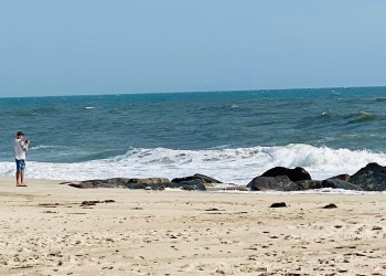 I prayed for forgiveness of my sins as I symbolically threw bread crumbs in the ocean in front of the Westhampton House.