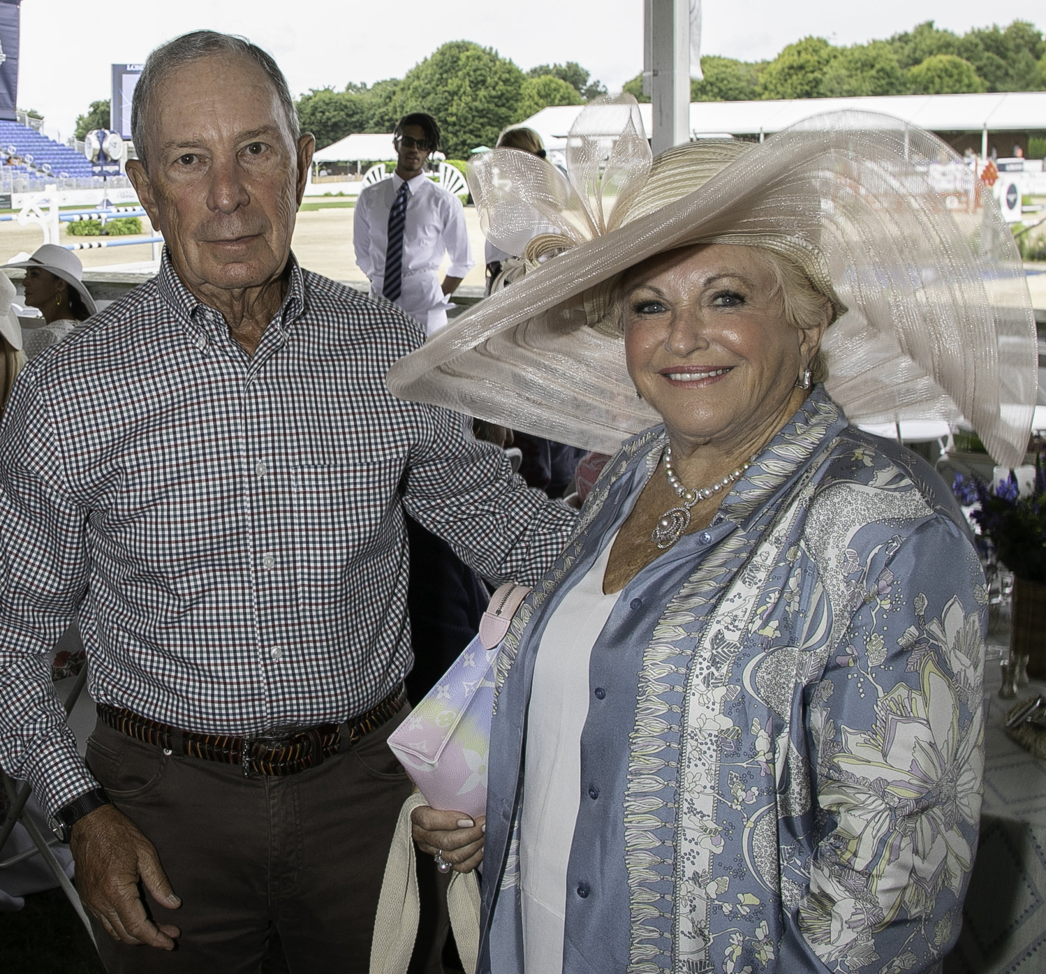 Victoria Schneps with Mayor Michael Bloomberg at the 2021 Hampton Classic