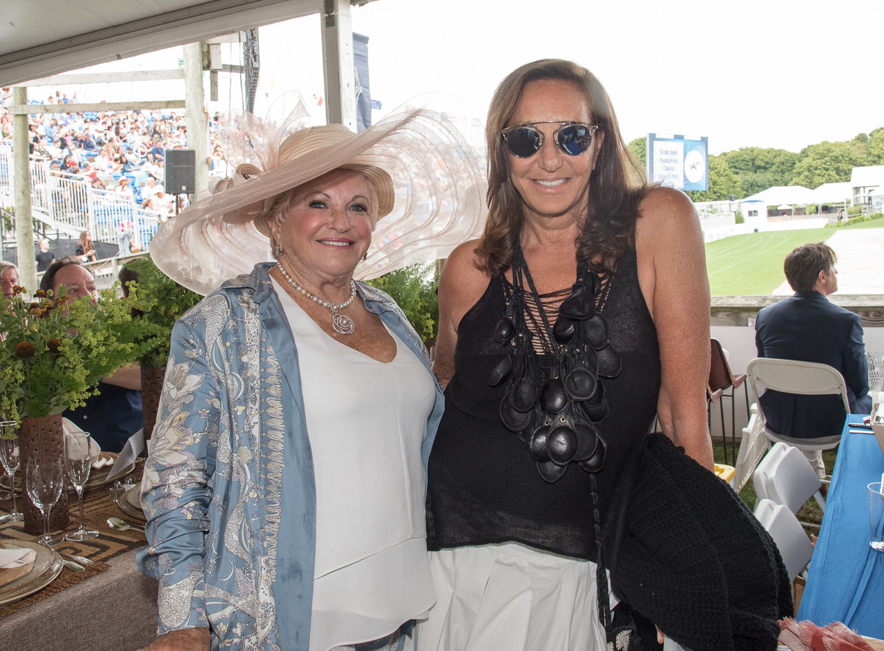 Victoria Schneps with Donna Karan at the Hampton Classic