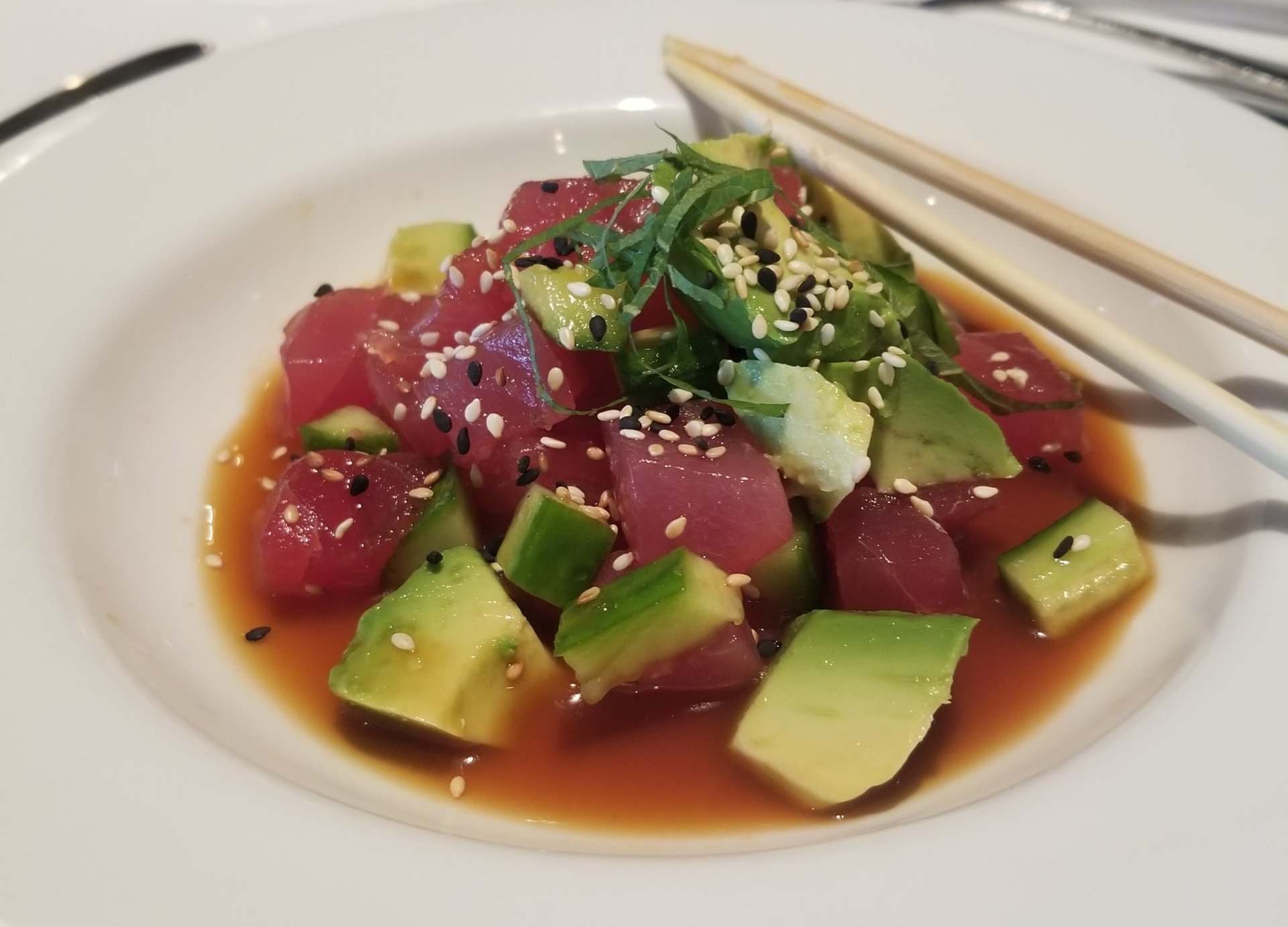 Chef Sam McCleland's tuna poke at The Bell & Anchor