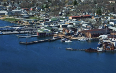Greenport Harbor aerial view