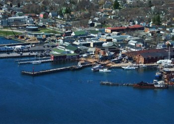 Greenport Harbor aerial view