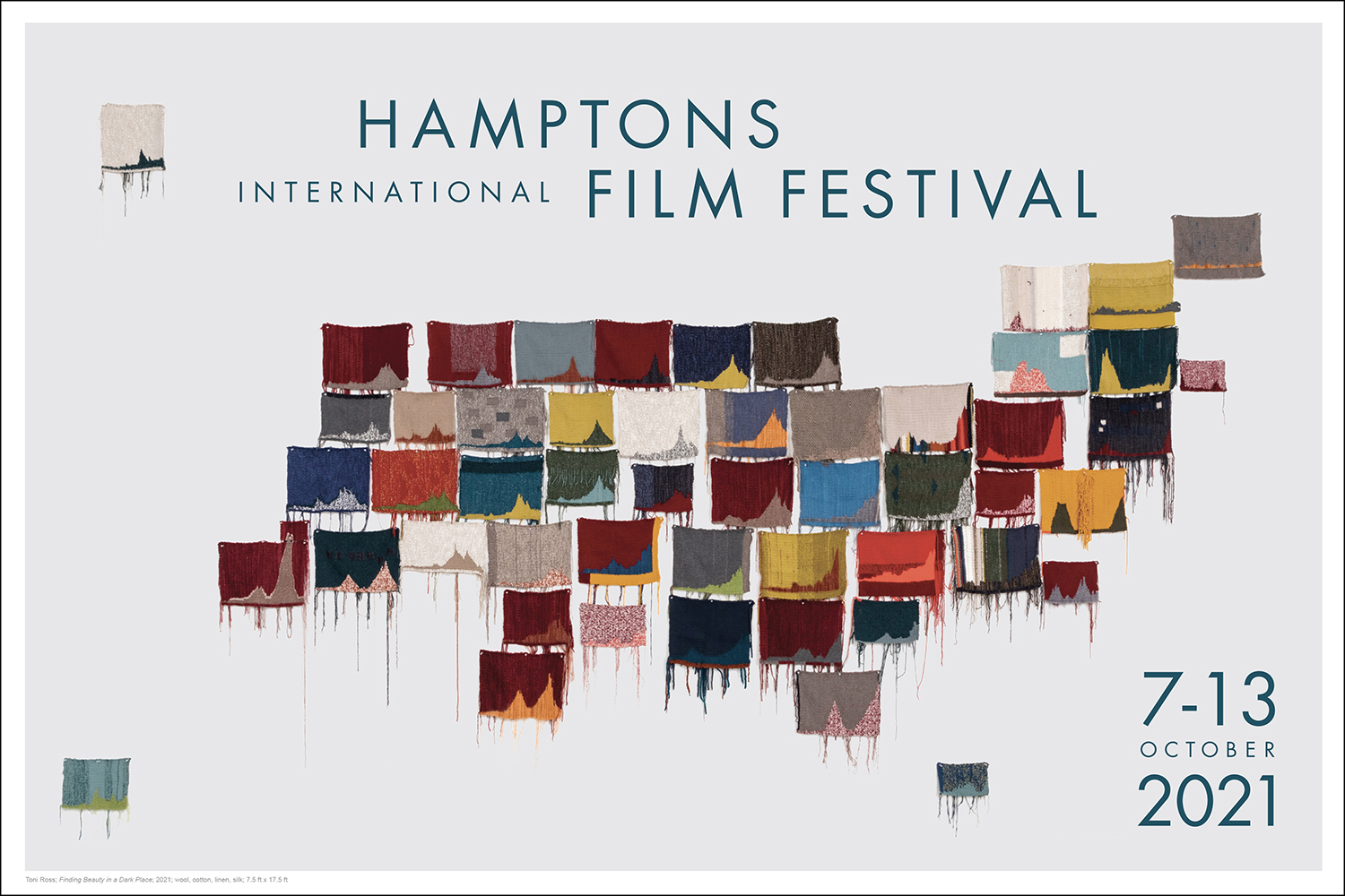 The 2021 Hamptons Film Festival poster featuring "Find beauty in a dark place" by Toni Ross