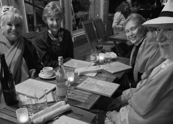 It was my treat to have a wonderful meal with Dan Rattiner and his wife Chris Wasserstein, who joined Mary Mulvihill — the sister of my beloved, late COO Bob Brennan. I can see his face in hers, feeling I can capture him again - Victoria Schneps