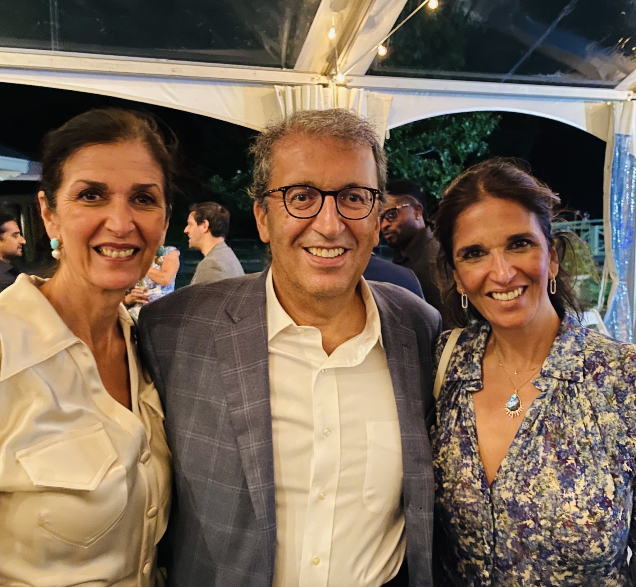 Albert Kalimian with his sisters at the fundraiser for his wife’s CANA Foundation.