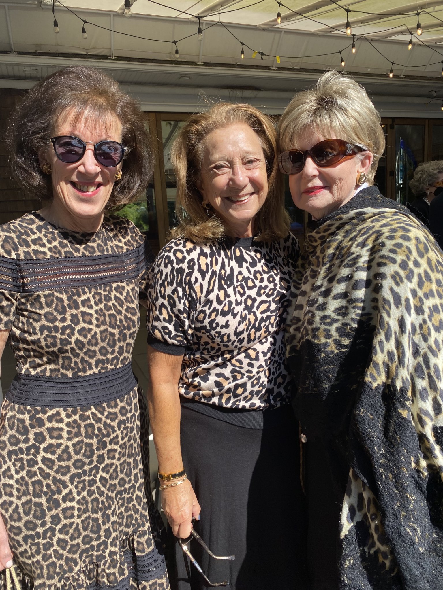 It’s the season of the leopard and three friends — Sandy Cahn, Connie Rubin and Janet Mittler — unknown to each other, pulled a similar look from the closets. A trend has begun!