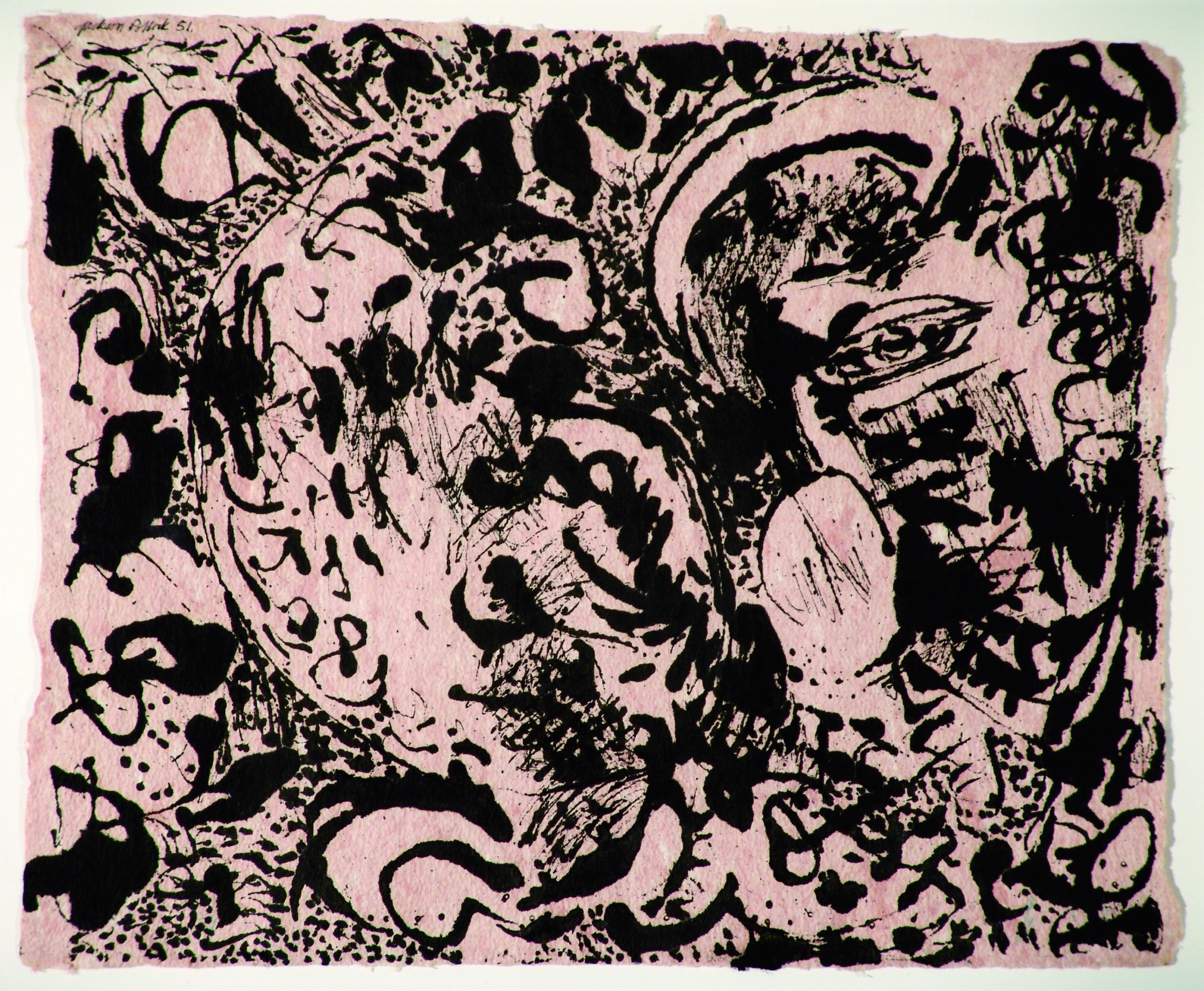 An untitled 1951 painting by Jackson Pollock, a gift to Guild Hall from Mr. and Mrs. Valentine E. Macy Jr. Courtesy Guild Hall