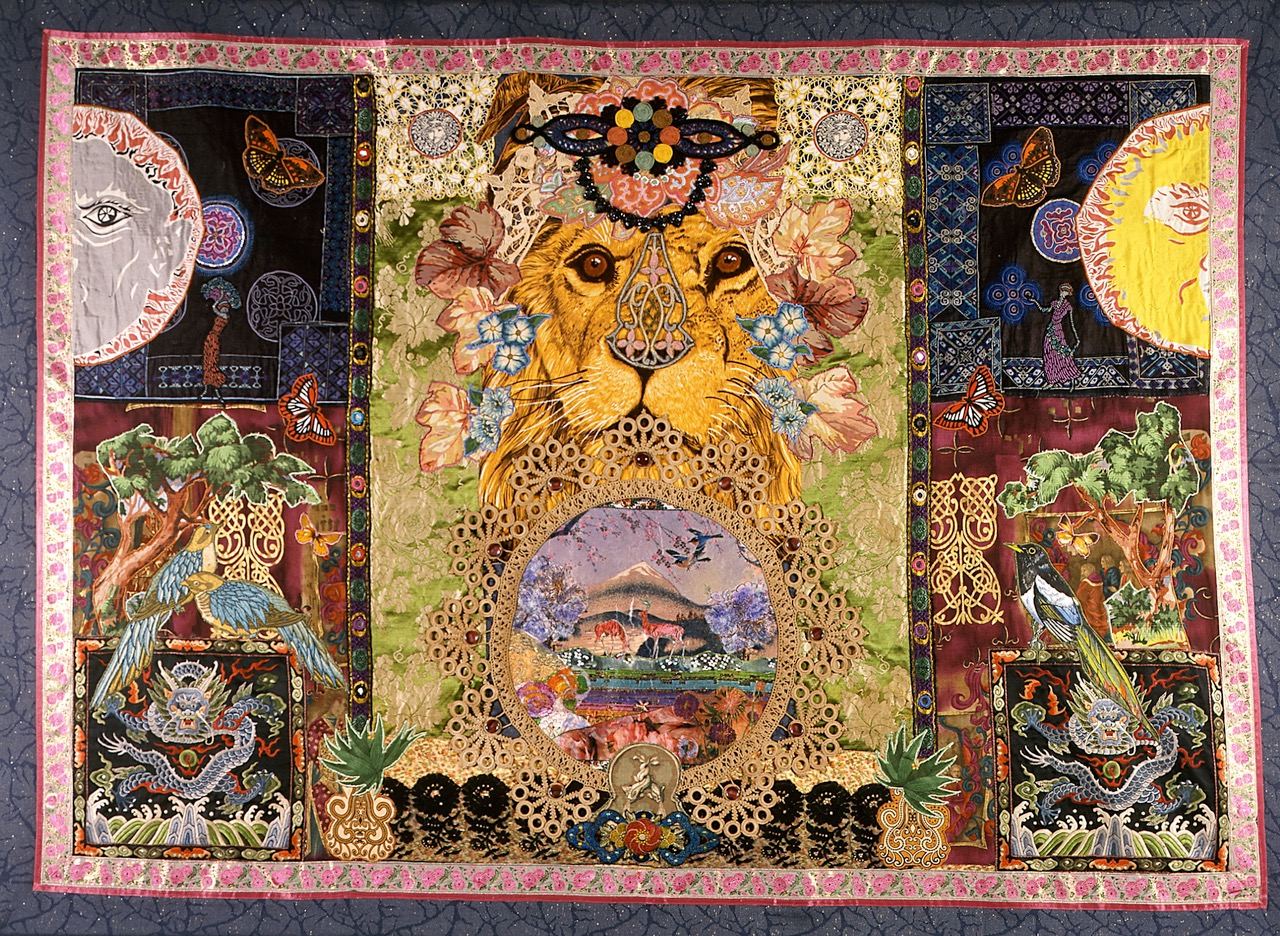 "Guardian" fabric collage by Amy Zerner