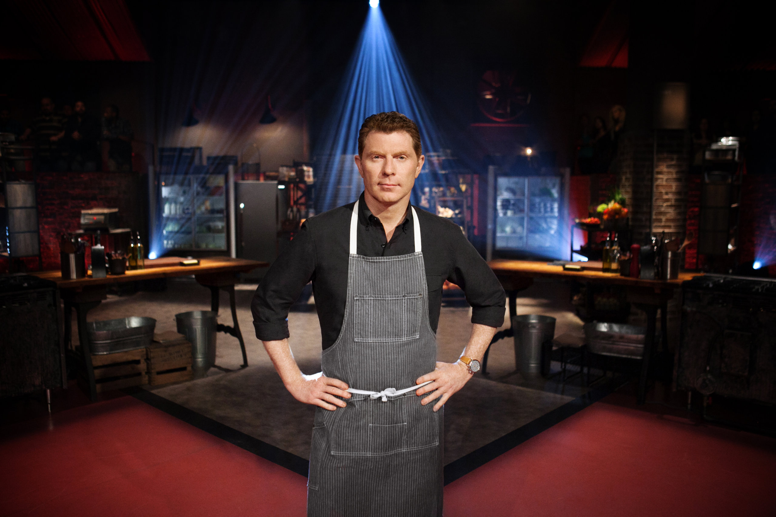 Bobby Flay on the set of his hit Food Network show 