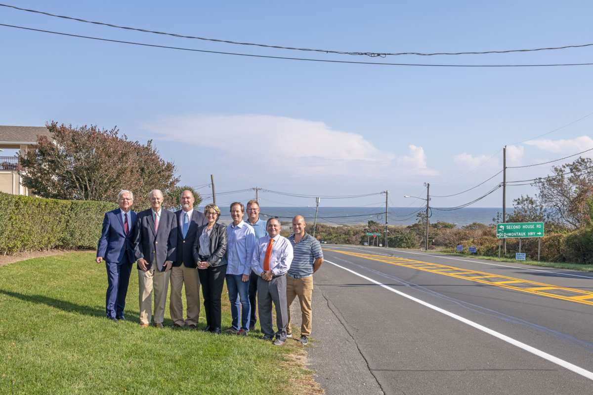 Officials at the gateway to Montauk where they will bury utility lines
