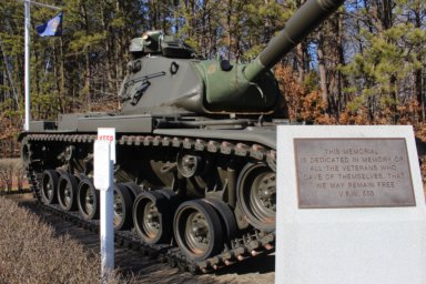 US military M60 Patton tank displayed at the East Hampton VFW Post 550 in Wainscott