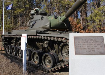 US military M60 Patton tank displayed at the East Hampton VFW Post 550 in Wainscott