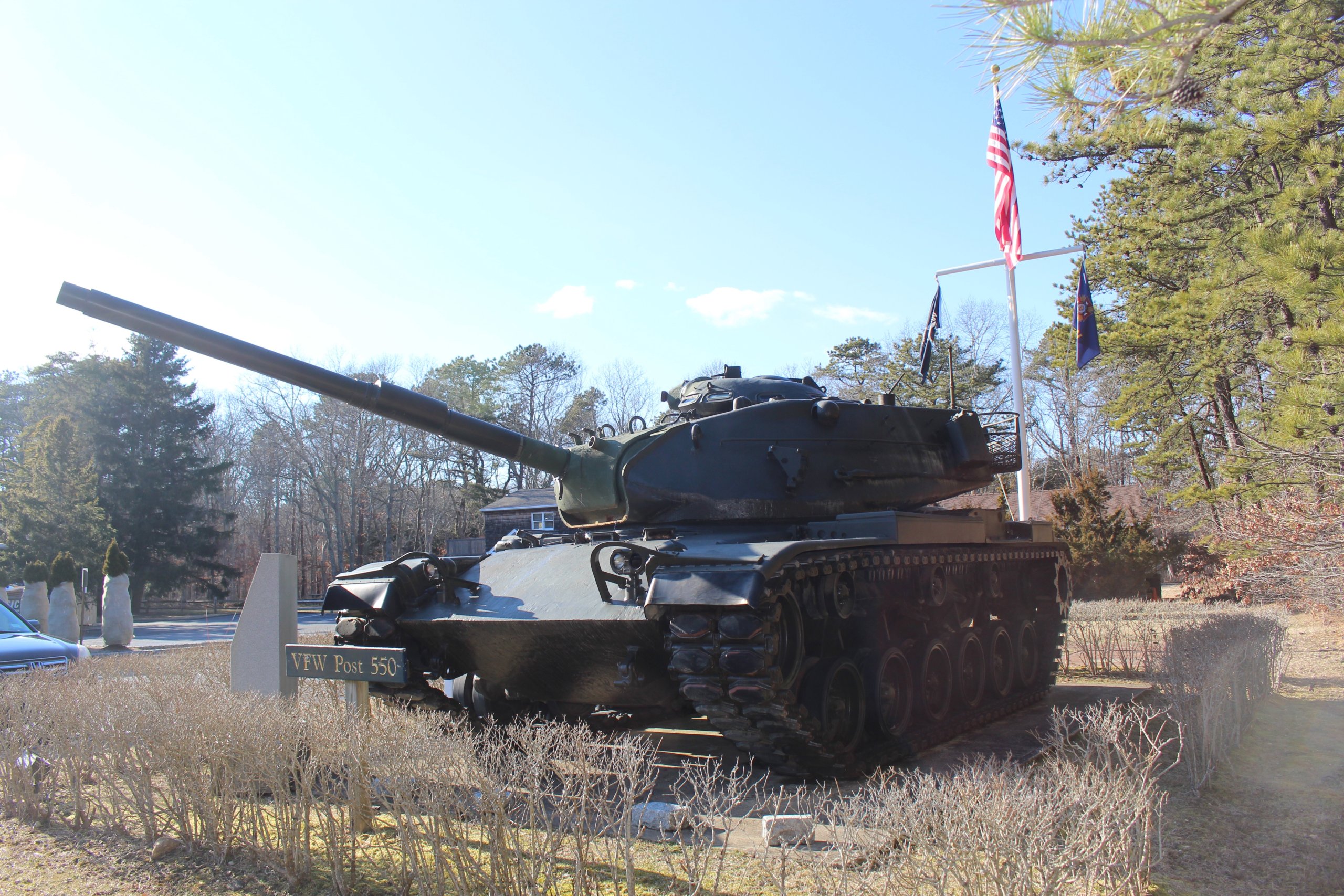 M60 Patton tank displayed at the East Hampton VFW Post 550 in Wainscott