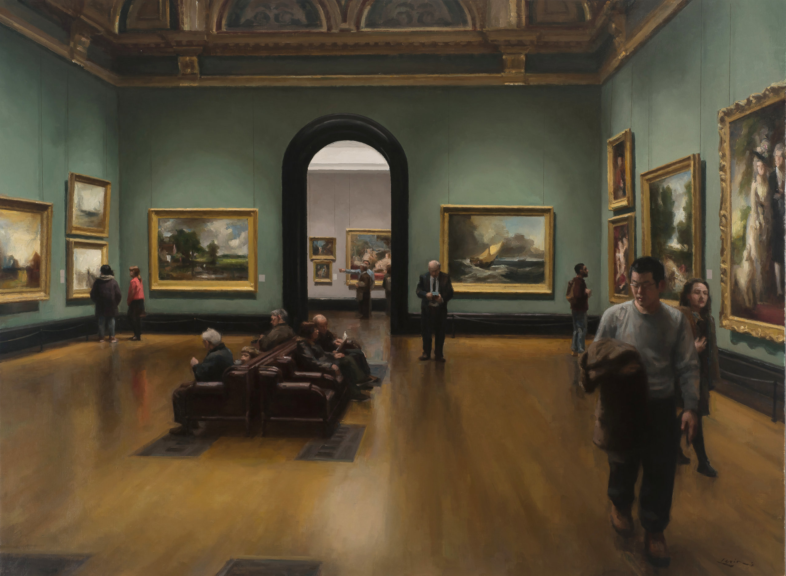Steven J. Levin's "National Gallery of London" (34 x 46, oil on canvas, 2017)