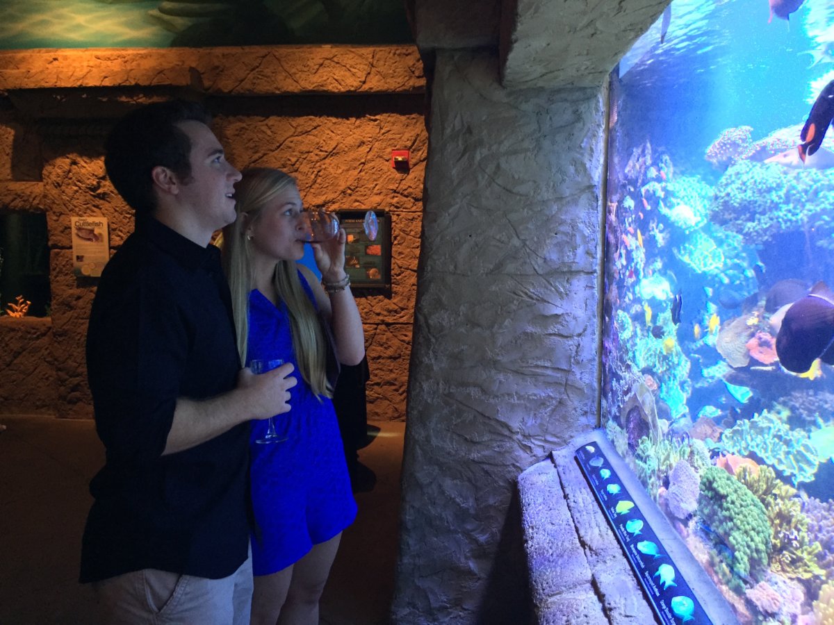 Rachael and Mike at Long Island Aquarium's Fish and Sips event