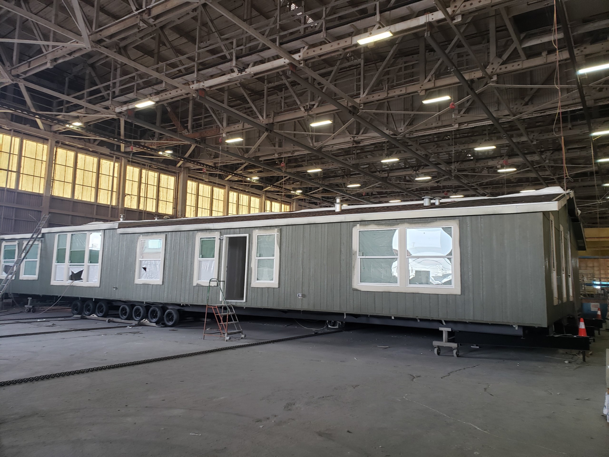 The prefabricated barracks awaiting placement at Strongpoint Theinert Ranch